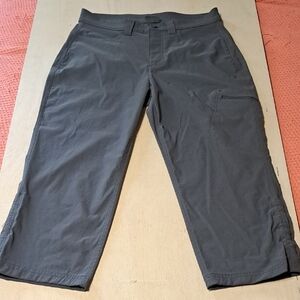 Eddie Bauer Charcoal Women's Cropped Track Pant Size 8 Zip Closure Pockets